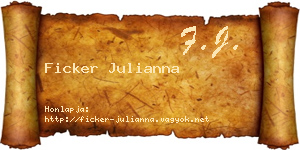 Ficker Julianna névjegykártya